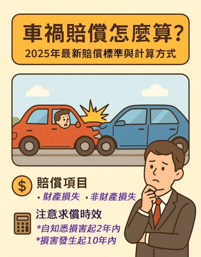 車禍賠償怎麼算？2025年最新賠償標準與計算方式