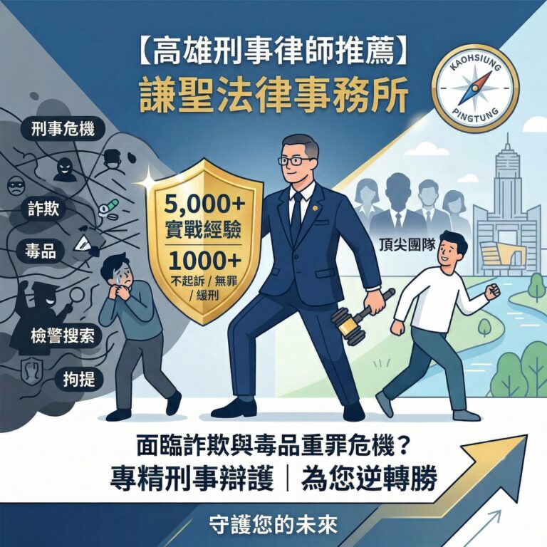 高雄刑事律師推薦|面臨詐欺與毒品重罪危機?謙聖法律事務所 5,000+ 實戰經驗為您逆轉勝 | 謙聖刑事律師 高雄刑事律師推薦|面臨詐欺與毒品重罪危機?謙聖法律事務所 5,000+ 實戰經驗為您逆轉勝