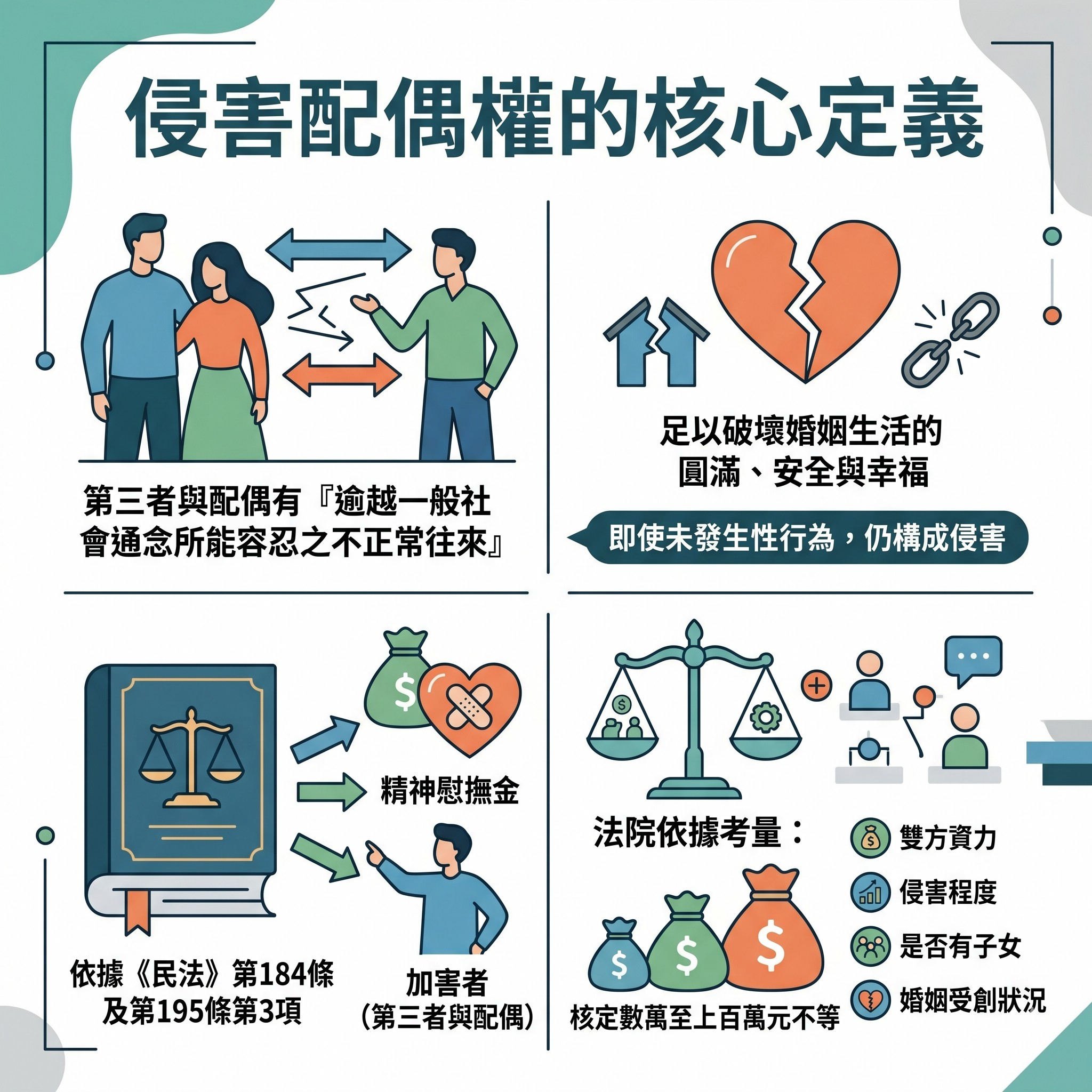 侵害配偶權請求精神慰撫金:帶您看懂家事案件中的外遇賠償實務