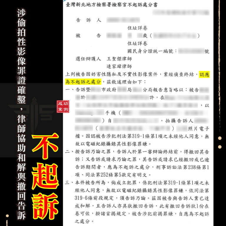 偷拍罪證確鑿怎麼辦,律師協助和解與撤回告訴的法律流程示意